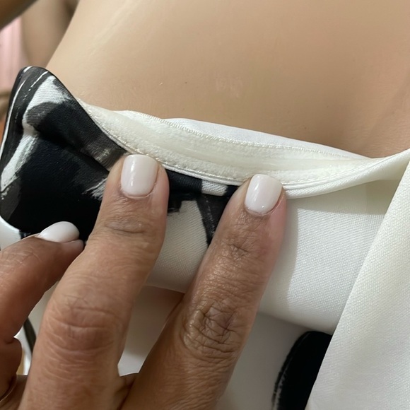 ASOS Elegant Black and White Floral One-Shoulder Dress - Picture 8 of 16